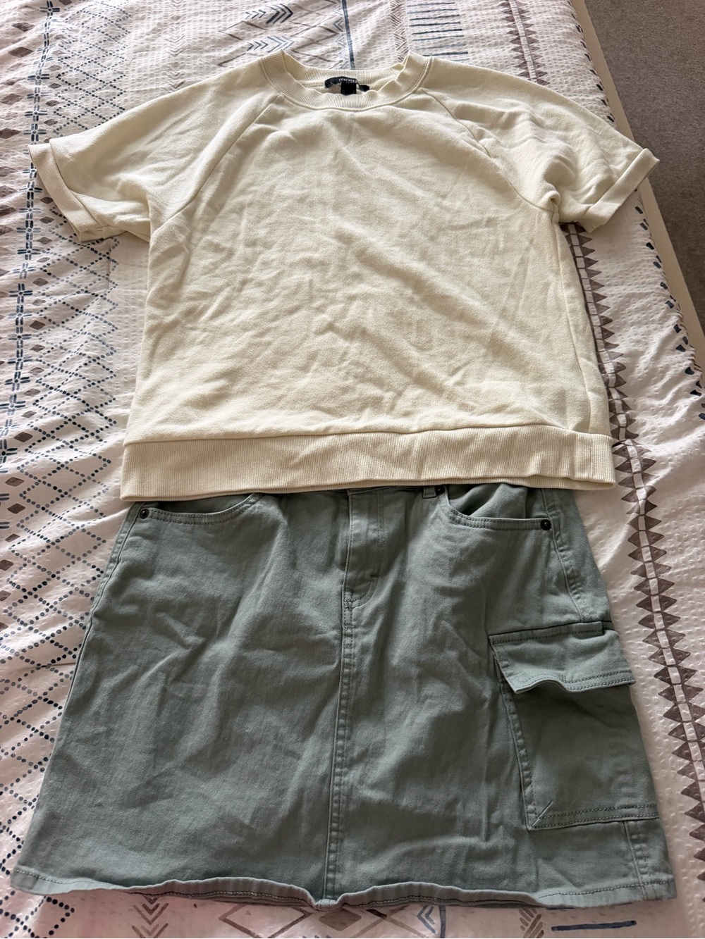 Lucky Brand Sage Green Cargo Skirt Set